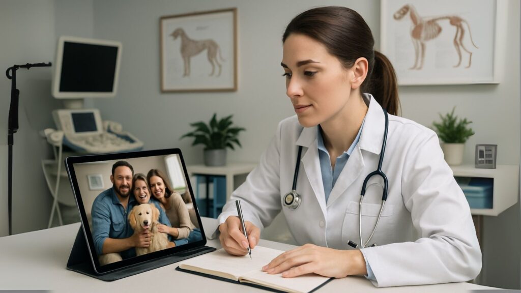 médica veterinária em atendimento por telemedicina